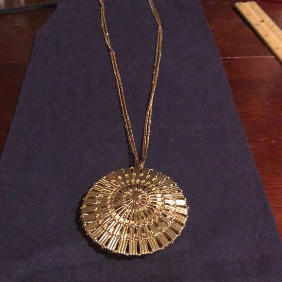 Amrita Singh Gold Metal Medallion Necklace - Picture 2 of 7